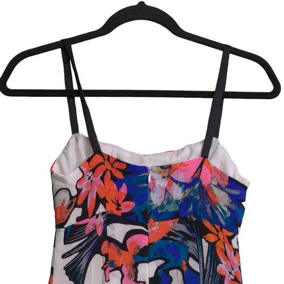 Nanette Lepore Womens Tropical Tease Sheath Dress White Floral Lined Mini USA 0 - Picture 4 of 10